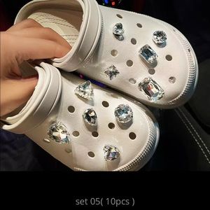 Croc Charm Set Silver Gold Pearl Teddy Diamond Chains Charms Shoe Gifts 7 styles